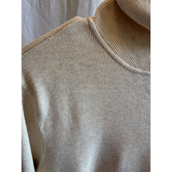CHICOS Womens SWEATER Long Sleeve Light Cream Turtleneck Size‎ 2 (L/12) SOFT - Picture 2 of 8